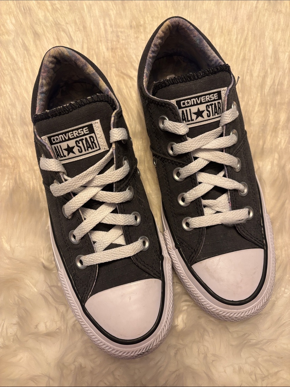 Converse Madison Ox Gray w/ floral insole Size 5